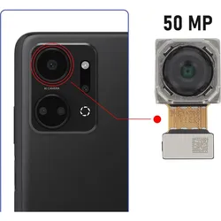 Relife Rückkamera für Honor X7a Hauptsensor 50MP (Modul, Honor X7a), Mobilgerät Ersatzteile, Schwarz