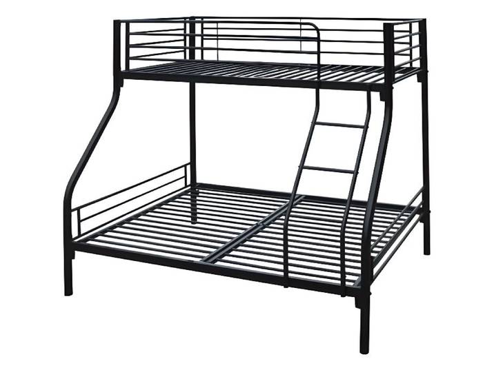Lit superposé en métal  Leo  Sommiers inclus - 90/140 x 190 cm - Noir