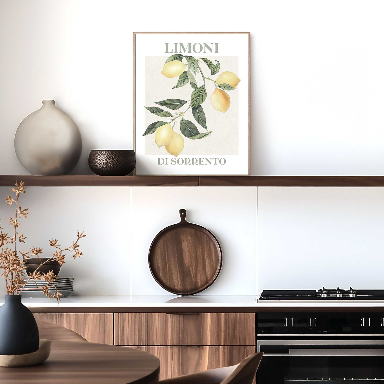 home24 Kunstprint Limoni MDF geel/groen, B: 40 cm, D: 1 cm, H: 50 cm