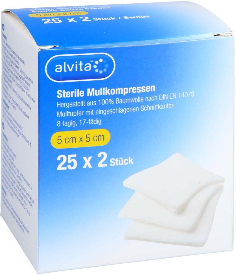 Alvita Ster Mullkom 5cmx5 25X2stk