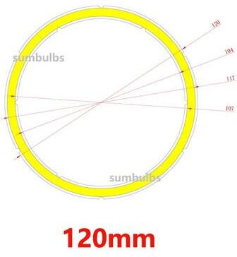 Uplift Essentials Angel Eyes COB LED Ring Light Source For DIY Car Headlights (12V DC) warm White 3000k 120mm 12w