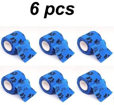 Uplifted Finds Pet Paw & Leg Protection Bandages 6 Pcs Blue