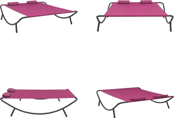 vidaXL Tuinstoel ligbed roze