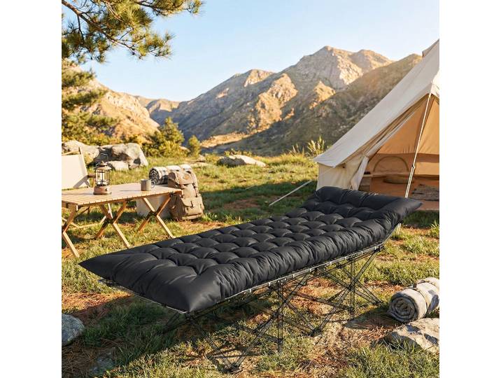 Outsunny Tapis Camping Portable Antidérapant Noir