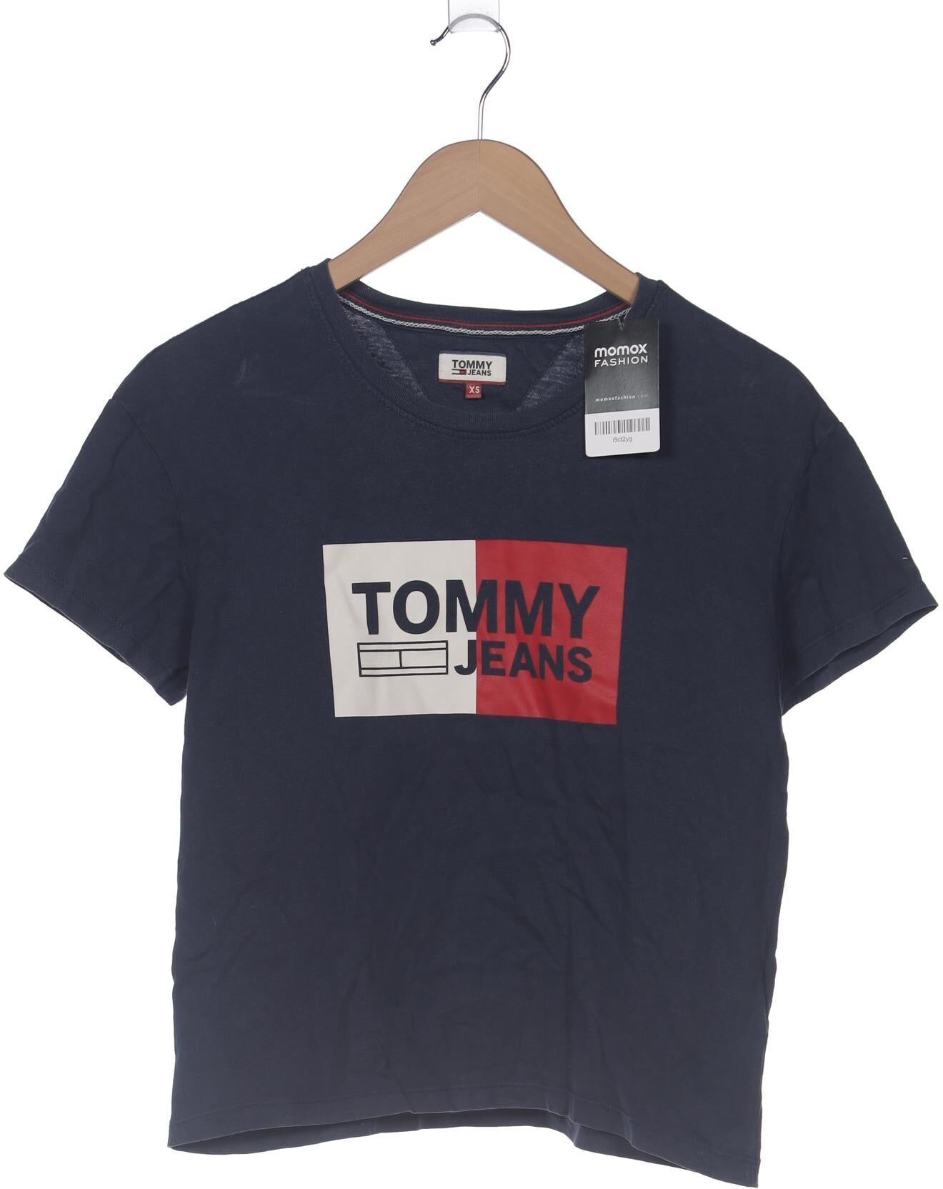 Tommy Jeans Damen T-Shirt, Marineblau, Gr. XS, Baumwolle - Second Hand