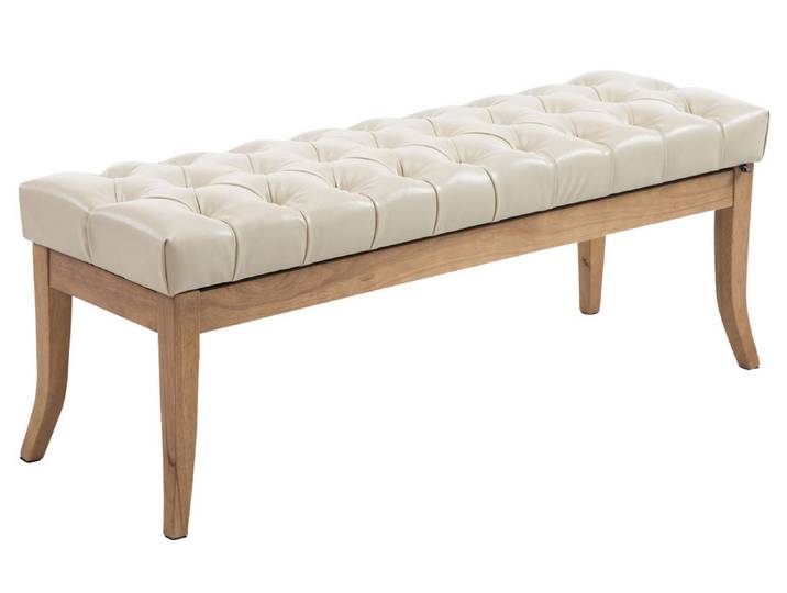 TPFLiving Sitzbank Romeo Kunstleder antik-hell 120 - creme Stück