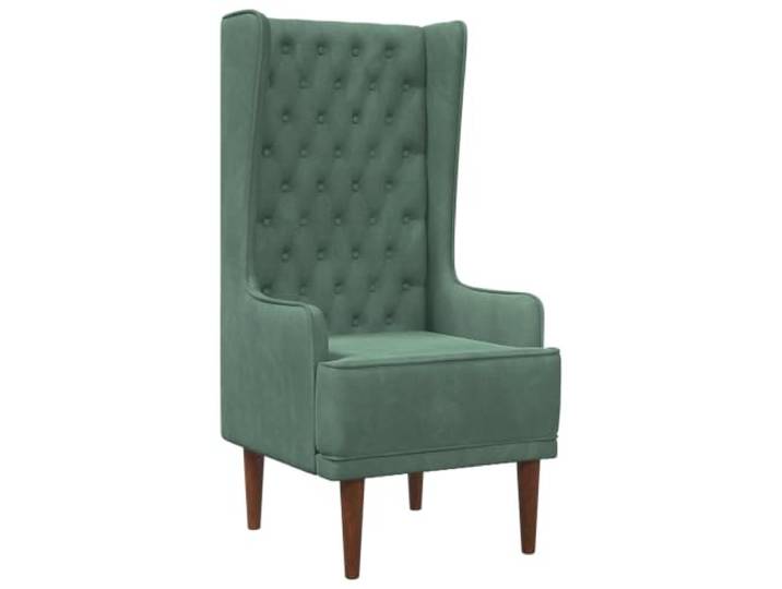 HAQWRDQSG Chesterfield Sessel Samt Meergrün Hochlehner 64x64x131 cm Stilvoller Ohrensessel mit eleganter Knopfheftung und stabilen Holzbeinen für gemütliches Entspannen im Wohnzimmer.