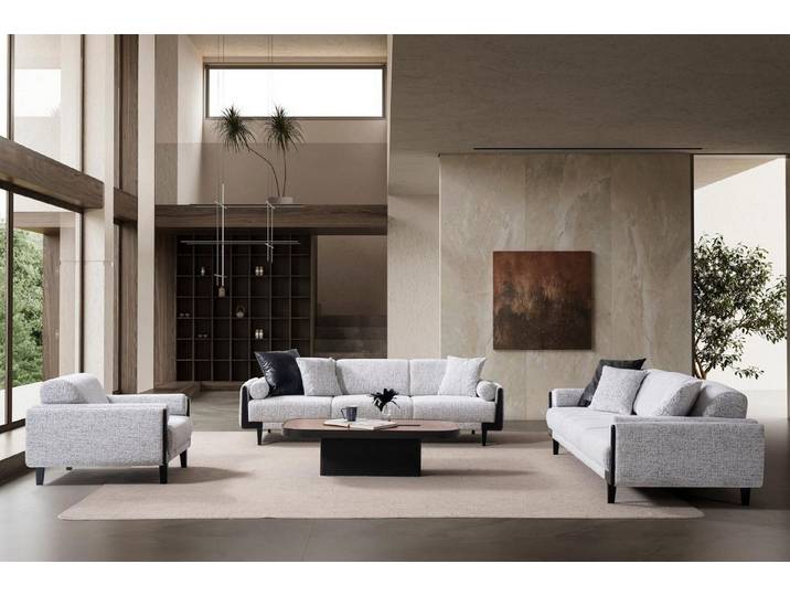 Xlmoebel Schreibtisch Modernes Büro Set: Schreibtisch, Konsole und Couchtisch in Grau (Büro-Set, Büro-Set: Schreibtisch, Konsole, Couchtisch), Made in Europa