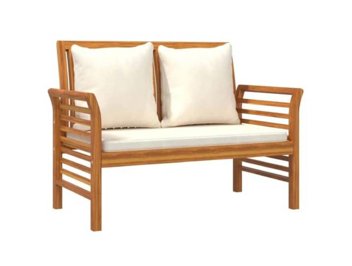 Makastle Sofabank Akazienholz mit Kissen 120x60x81 cm