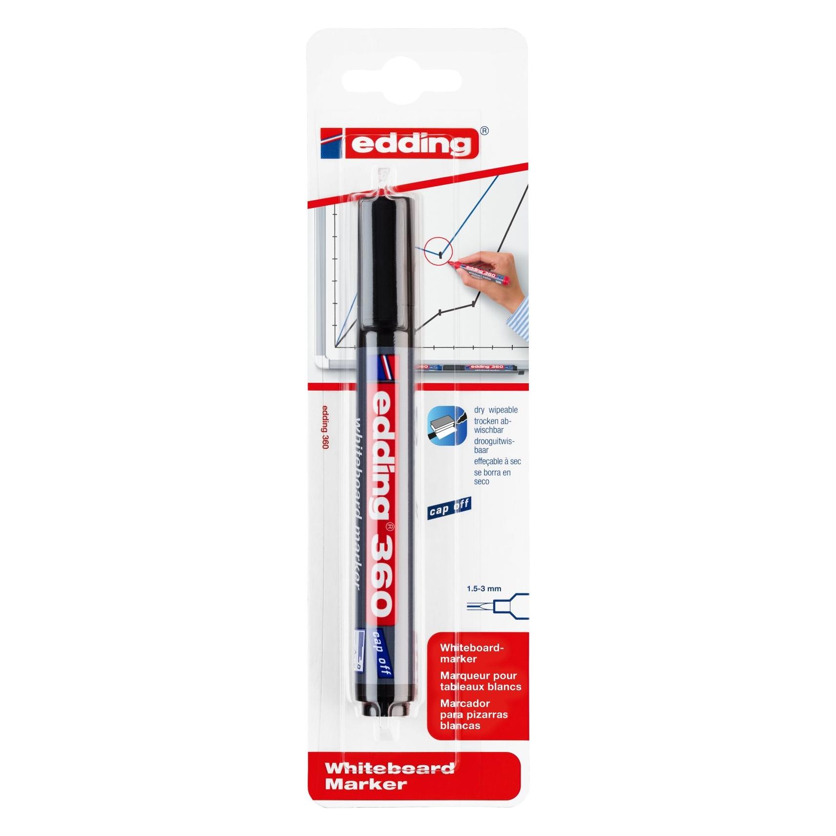 Edding Whiteboardmarker Blister schwarz 793242 (1x) (360-1-1001)