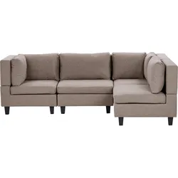 ECKSOFA Modul 4-Sitzer linksseitig Braun Stoff Unstad