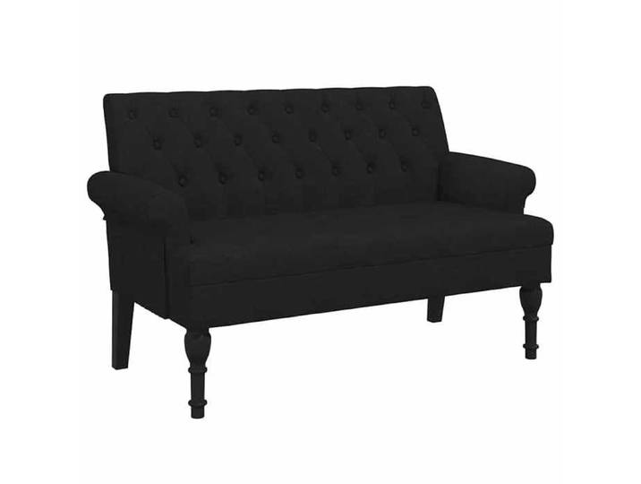 BEST-HOME Banc banquette bout de lit - avec dossier noir 120x62x75 5 cm tissu 1parcel3840