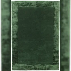 Teppich Wolle-Viskose-Mix einfarbig | 120x170 cm | Grün | Handgefertigt | Strapazierfähig | KADIMA DESIGN