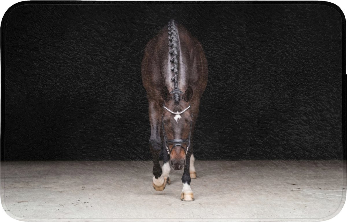 OnlyWow Antislip WC mat met paardenportret - 80 x 50 cm