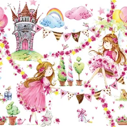 ti-flair 20 Servietten Papier 33x33cm 3-lagig hochwertige Einweg Papierservietten Prinzessinen Märchenschloss Motivservietten Geburtstag Kindergeburtstag