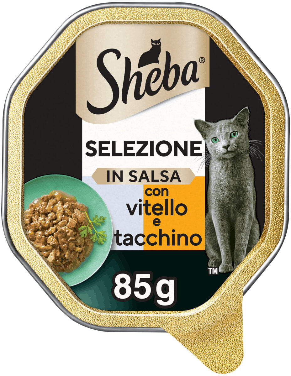Sheba Selezione Cat Vaschetta Multipack 22x85G VITELLO E TACCHINO