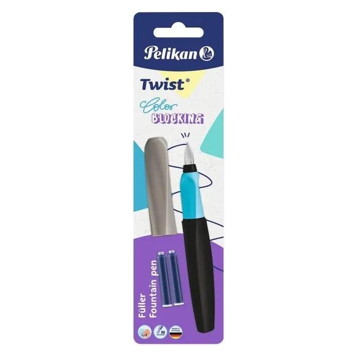 Pelikan Füllhalter (Patronenfüllsystem) Twist Color Blocking Füller für Rechts- und Linkshänder, da (826259)