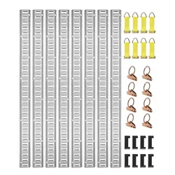 VEVOR Zurrschienen 34 Stk. Airlineschienen, Silber Transportschiene, 454 kg Max. Tragfähigkeit Ankerschiene, 1,52 m Schienenlänge Stäbchenzurrschiene zur Ladungssicherung für Anhänger und Wohnmobile