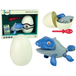 Set Dinosaurier Mosasaurier mit Ei DIY Schraubenzieher Blau