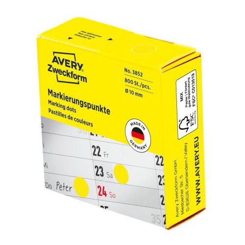 AVERY Zweckform Klebepunkte 3852 gelb Ø 10,0 mm