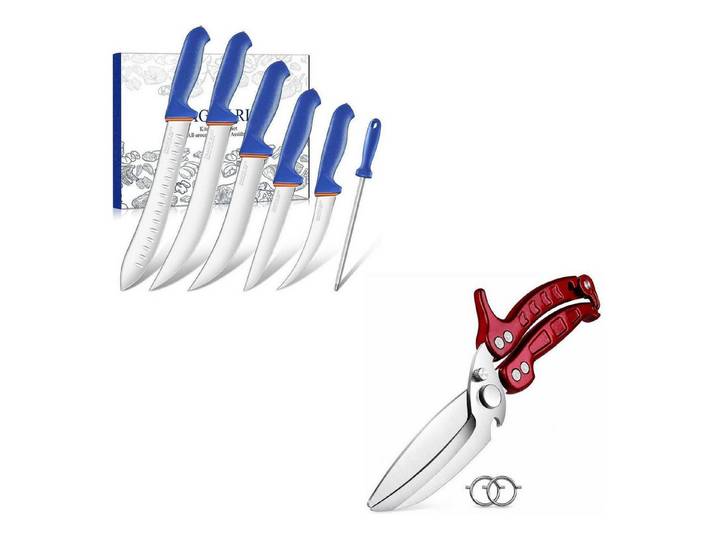 LuxusKollektion Geflügelschere Geflügelschere Metzgermesser Set 6-teilig abnehmbar