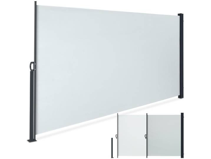 Auvent latéral extensible avec mécanisme d'enroulement, opaque - gris
