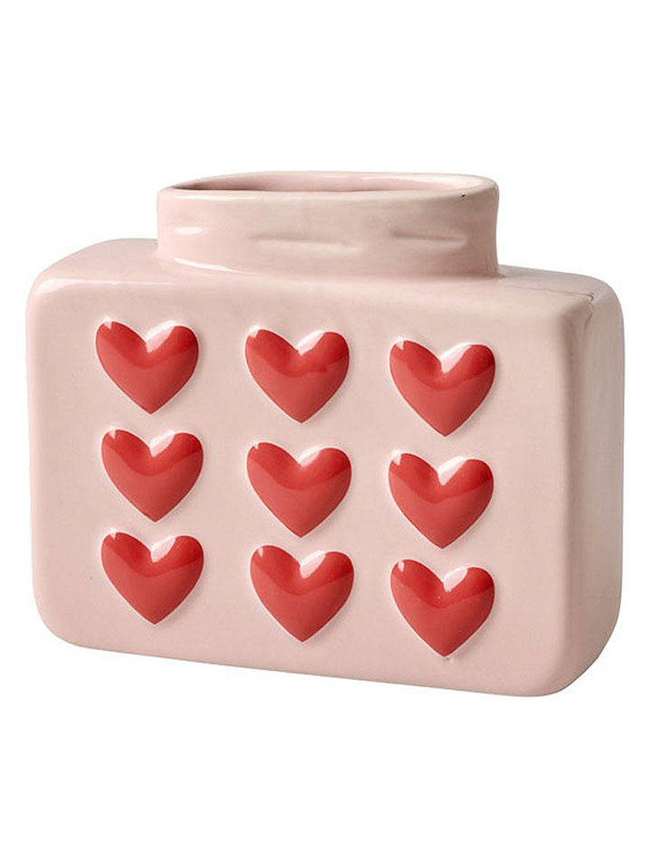 Rice Vase "Hearts" in Rosa - 650 ml - onesize