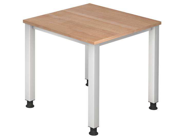 Schreibtisch Office nussbaum Holz Höhenverstellbar B 80 T 80 cm - Material: Holzwerkstoff - Schreibtisch