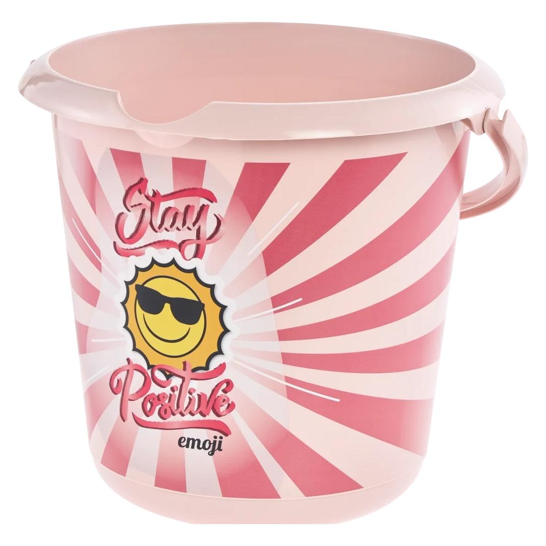 keeeper Deco-Putzeimer ilvie Emoji Positiv, rund, 10 Liter Farbe: nordic-pink, mit Aufdruck, Material: PP (1 Stk.) (1260158135500)