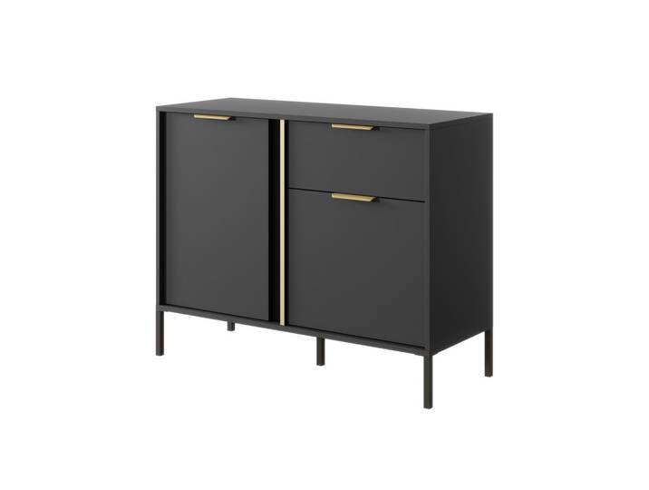 KOMMODE LORENZO 103/81/40 cm mit 1 Schubladen und 2 Türen Anthrazit