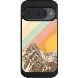 Nivocase Hülle für Google Pixel 10 Handyhülle NIVOcore Case Schwarz Berg Retro Sonnenschein (Google Pixel 10), Smartphone Hülle, Schwarz