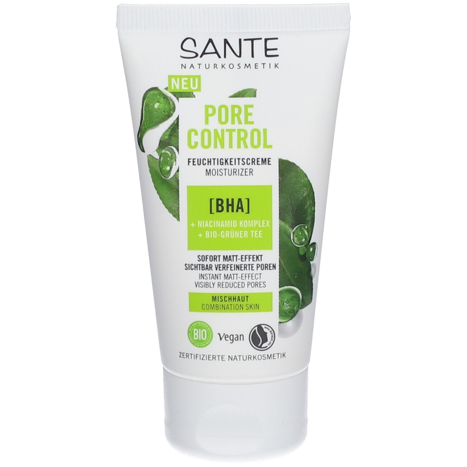 Pore Control Feuchtigkeitscre.BHA & grüner Tee Bio 50 ml Creme
