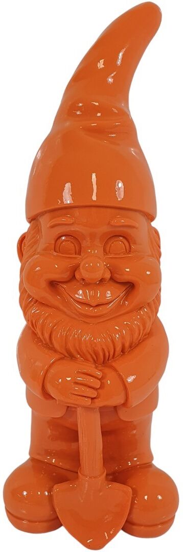FD Dekofigur Zwerg mit Spaten 17,5 x 6 cm orange