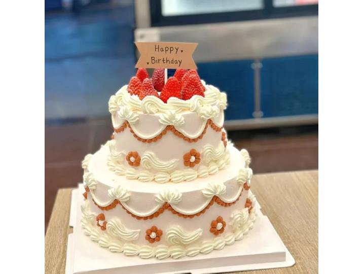 Modèle de gâteau de simulation double couche rétro, faux gâteau, mousse en plastique, affichage de dessert, accessoires d'anniversaire, décor de fête de mariage, 6/8 po