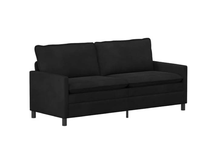 IBUQDDV Sofa Schwarz 196 x 81 x 87,5 cm Samt Metallrahmen, Samt-Oberfläche, gepolsterte Rückenlehne, geschwungene Armlehnen, pflegeleicht