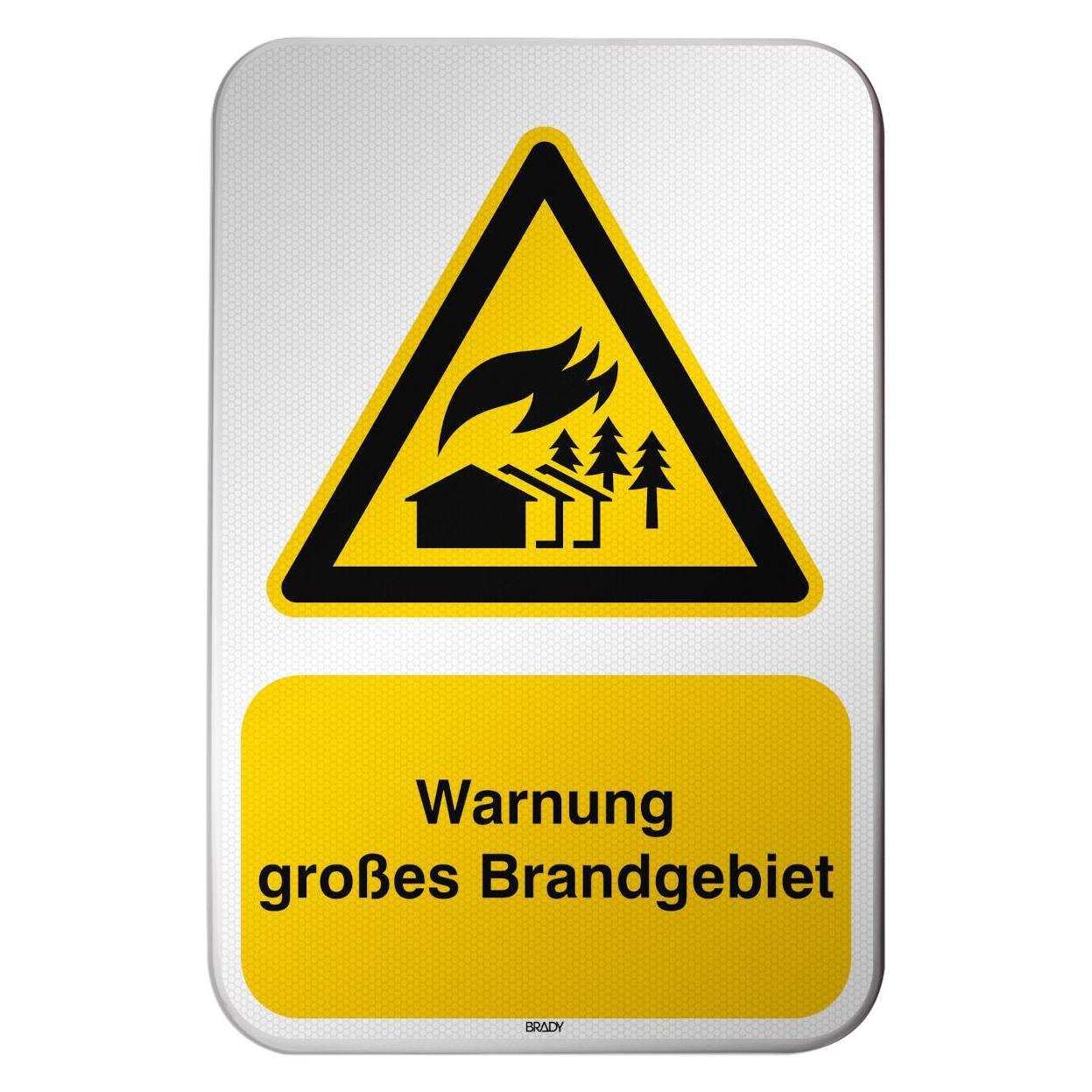 Brady ISO-Sicherheitsschild - Warnung grosses Brandgebiet (311435)