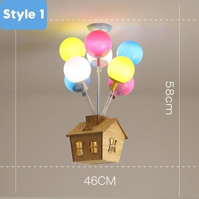 Inspire Essentials Kids Balloon Chandelier Wooden Ceiling Light For Bedroom And Playroom Decor 6 cool Light