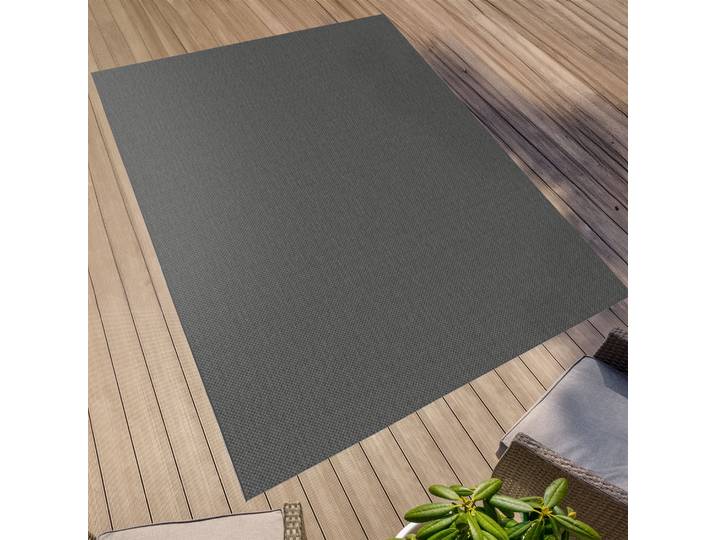 Teppich Outdoorteppich ELDORADO Nero , grau (anthrazit), B:160cm H:4mm L:230cm, Polypropylen, PRIMAFLOR-IDEEN IN TEXTIL, Teppiche, Teppich, Flachgewebe, meliert, In- und Outdoor geeignet, wasserfest