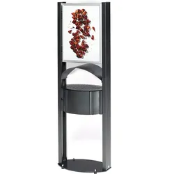 Standascher VAR AG 120 Standgerät antik-silber 15 L mit Inneneinsatz und Werbefläche, verzinkter Stahlblech