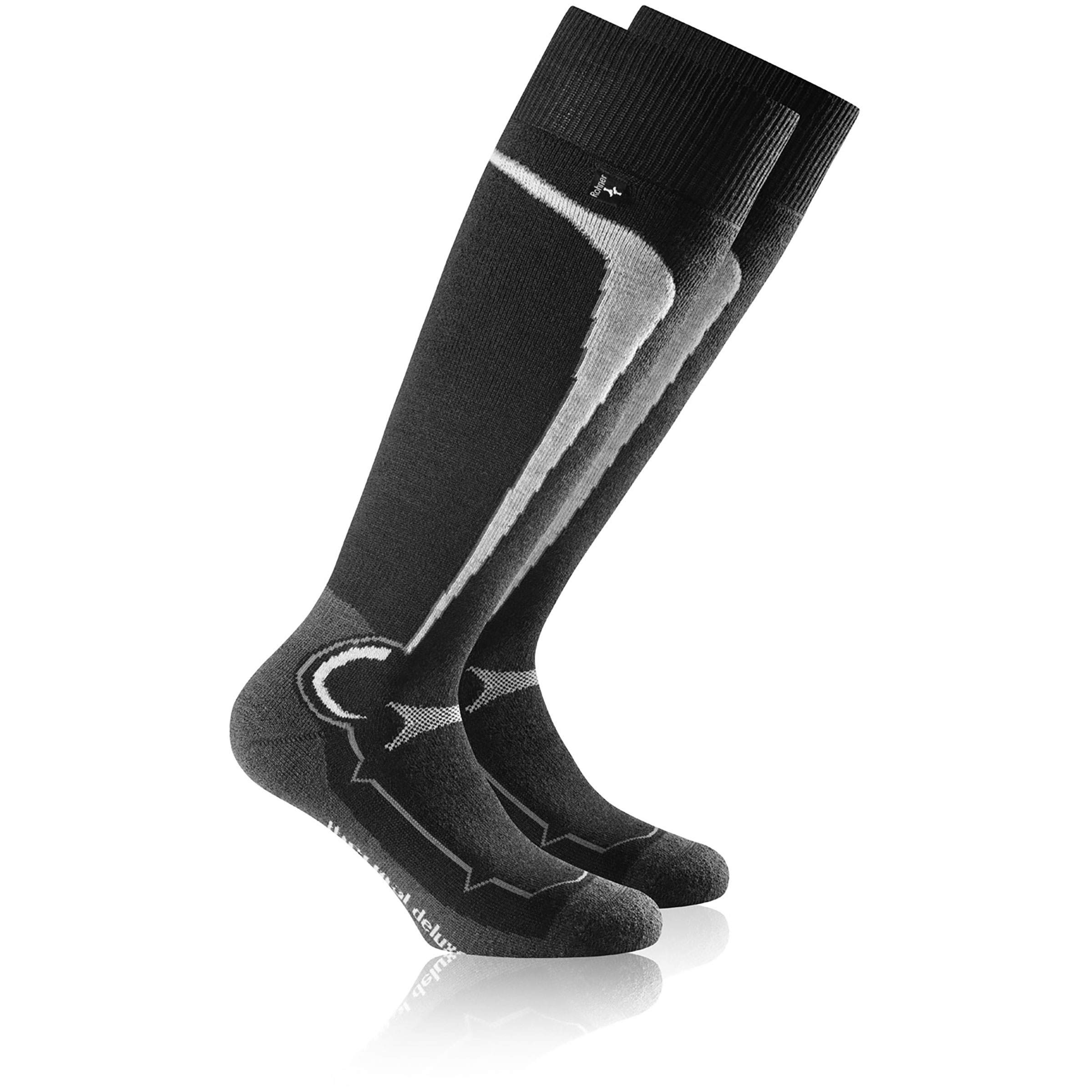 Rohner Thermal Deluxe Ski Skisocken schwarz Größe 42 Trekking Isolierend Merinowolle