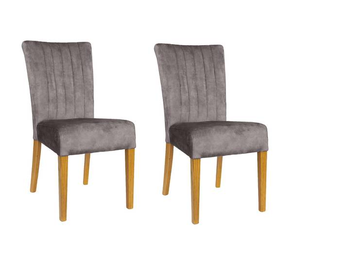 4-Fussstuhl HOME AFFAIRE, beige (natur geölt, braun 26, natur, terra 26), B:46cm H:93cm T:64cm, Massivholz, Polyester, Stühle, 4-Fussstuhl, vertikale Nähte in der Rückenlehne
