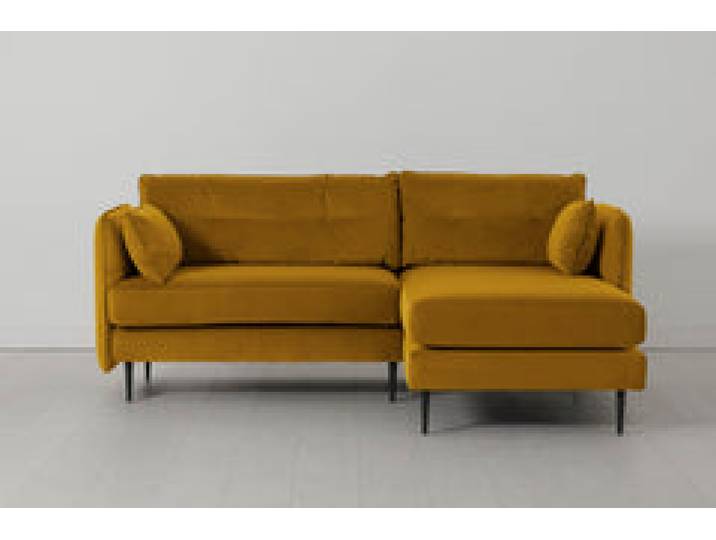 Model 19 Dreisitzer Chaiselongue-Sofa (Rechts), Senfgelb