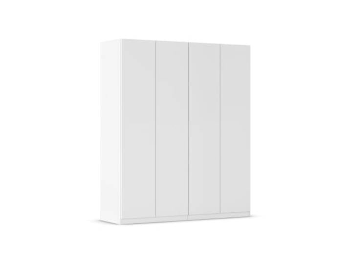 Rauch Möbel LUNIK, Kleiderschrank, Farbe Weiß, Breite 181 cm Schrank mit patentiertem Schnellmontagesystem, 4-türig, Push-to-open-Funktion, Zubehör Premium, Schlafzimmer, Garderobe