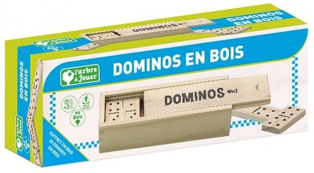 Jeujura Dominos en bois avec Coffret bois