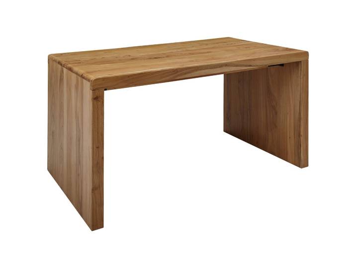 Mid.you Schreibtisch, Akaziefarben, Holz, Akazie, massiv, rechteckig, Wange, 80x76x140 cm, Büromöbel, Schreibtische, Bürotische