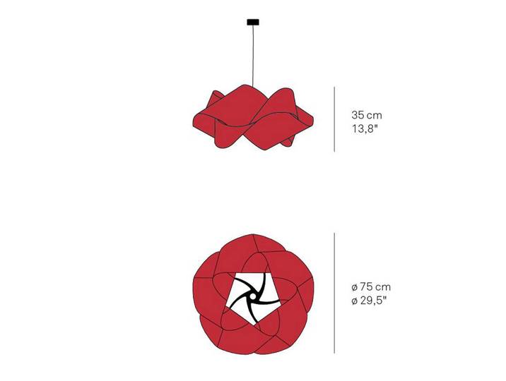 LZF LAMPS Designer Hängelampe Swirl, dimmbar, Holz dunkel, für Wohn- / Esszimmer, Holz, Design, Pendelleuchte