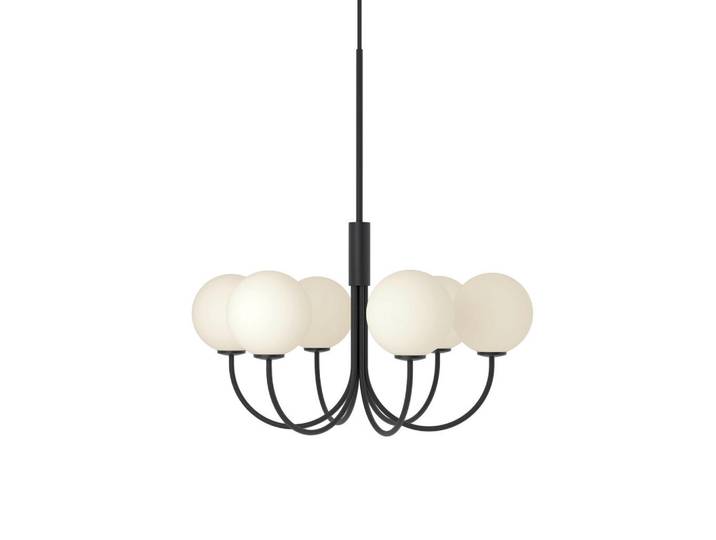 Belid Kronleuchter Ballon, Schwarz, Metall, Glas, rund, 60x66.5x60 cm, Lampen & Leuchten, Innenbeleuchtung, Hängeleuchten, Kronleuchter