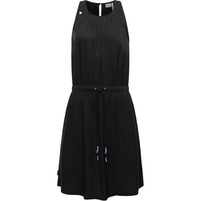 Blusenkleid RAGWEAR "Sanai", Damen, Gr. XL (42), Normalgrößen, ohne Ärmel, schwarz, 100% Viskose, tailliert ca. Mitte Oberschenkel, Rundhals, Ärmel ohne Ärmelschlitz normaler Saum, Kleider Blusenkleid, stylisches Sommerkleid mit verspielten Details