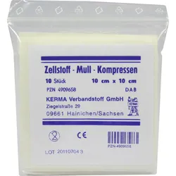 Zellstoff Mullkompressen 10cmx10cm Unsteril 10 ST