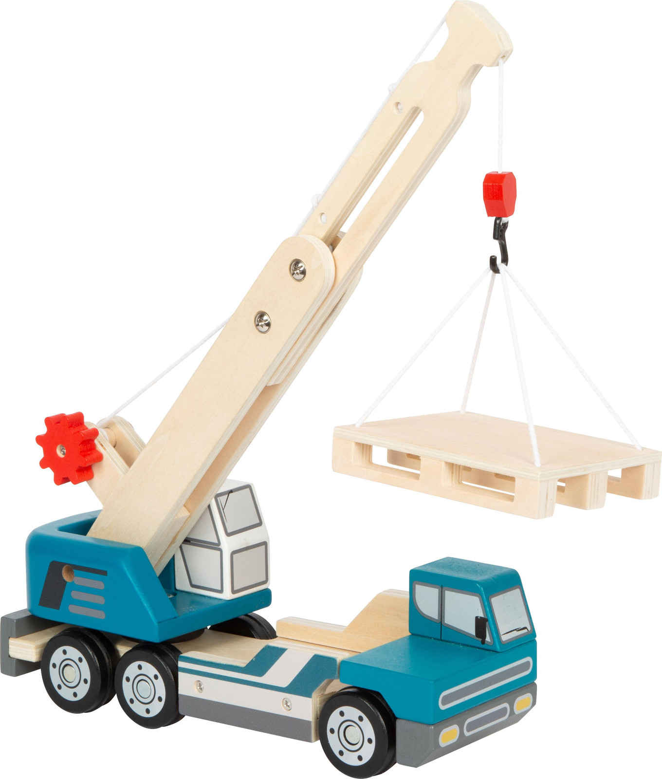 Kleine transportwagen met pallet, blauw